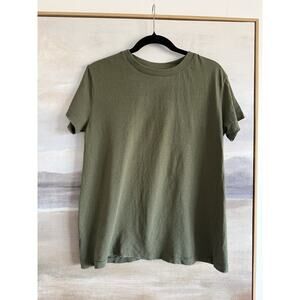 NILI LOTAN Brady Tee Olive Green Subtly Distressed XS NWT $165